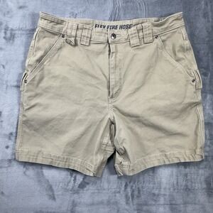 Duluth Trading Co Flex Fire Hose Cargo Shorts Mens 36 Tan Relaxed Fit Workwear